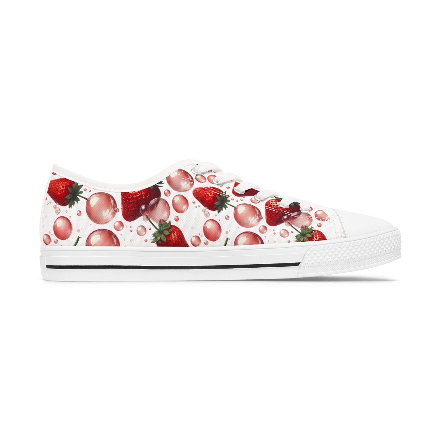 Strawberry Bubblegum Women's Low Top Sneakers