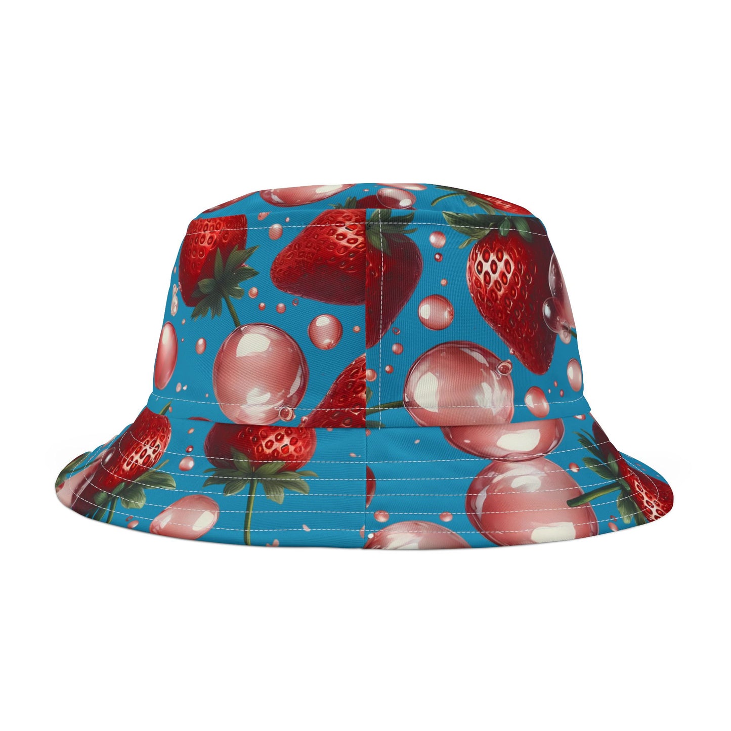 Strawberry Bubblegum Bucket Hat Turquoise