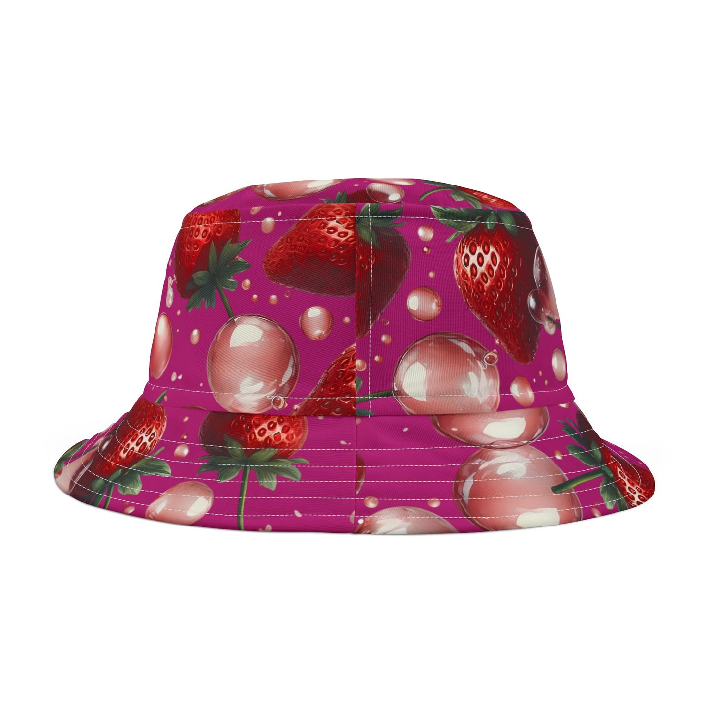 Strawberry Bubblegum Bucket Hat Hot Pink