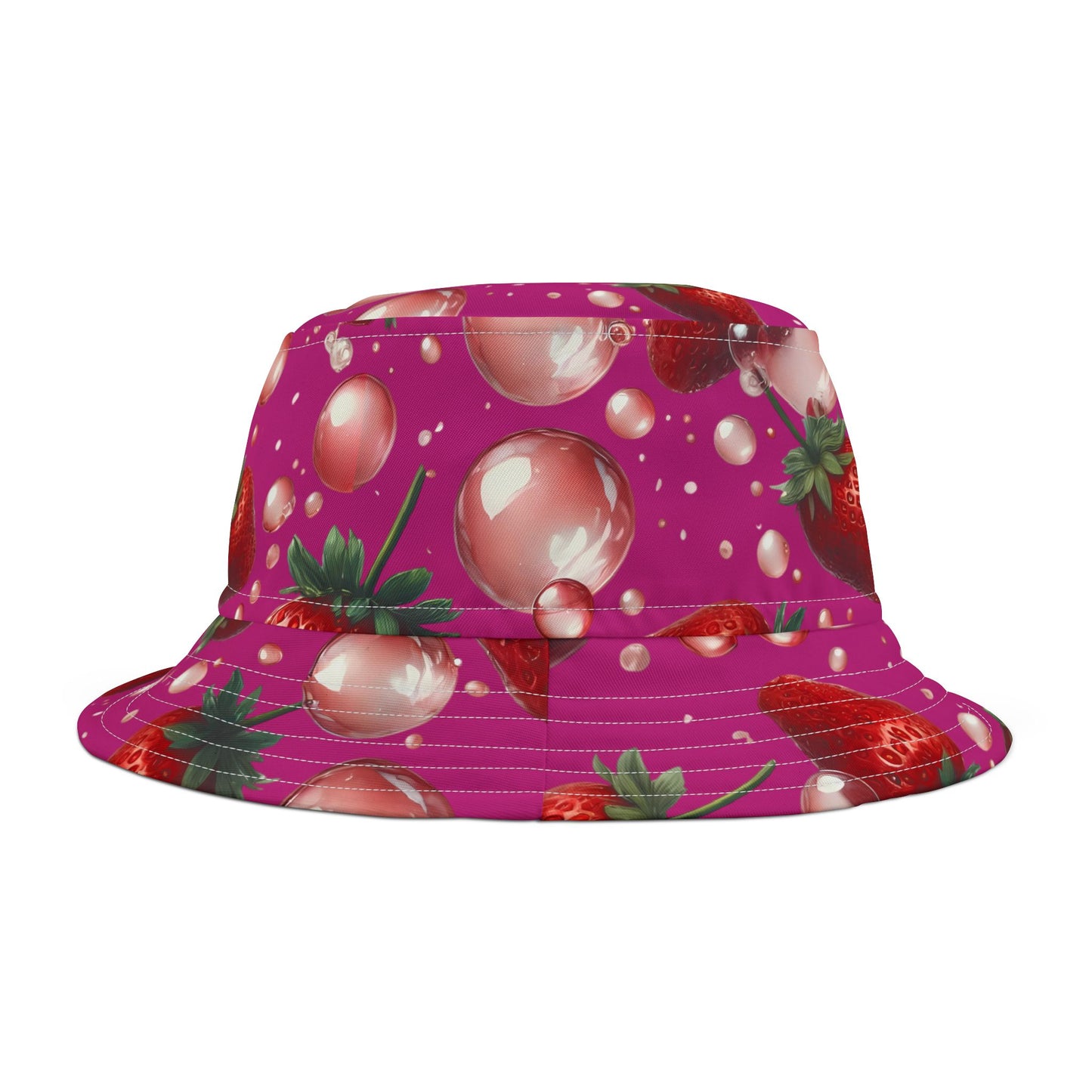 Strawberry Bubblegum Bucket Hat Hot Pink