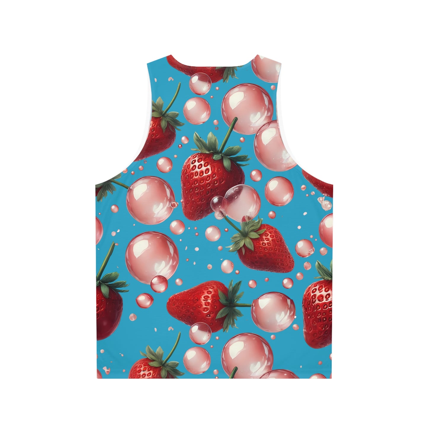 Strawberry Bubblegum Unisex Tank Top Turquoise