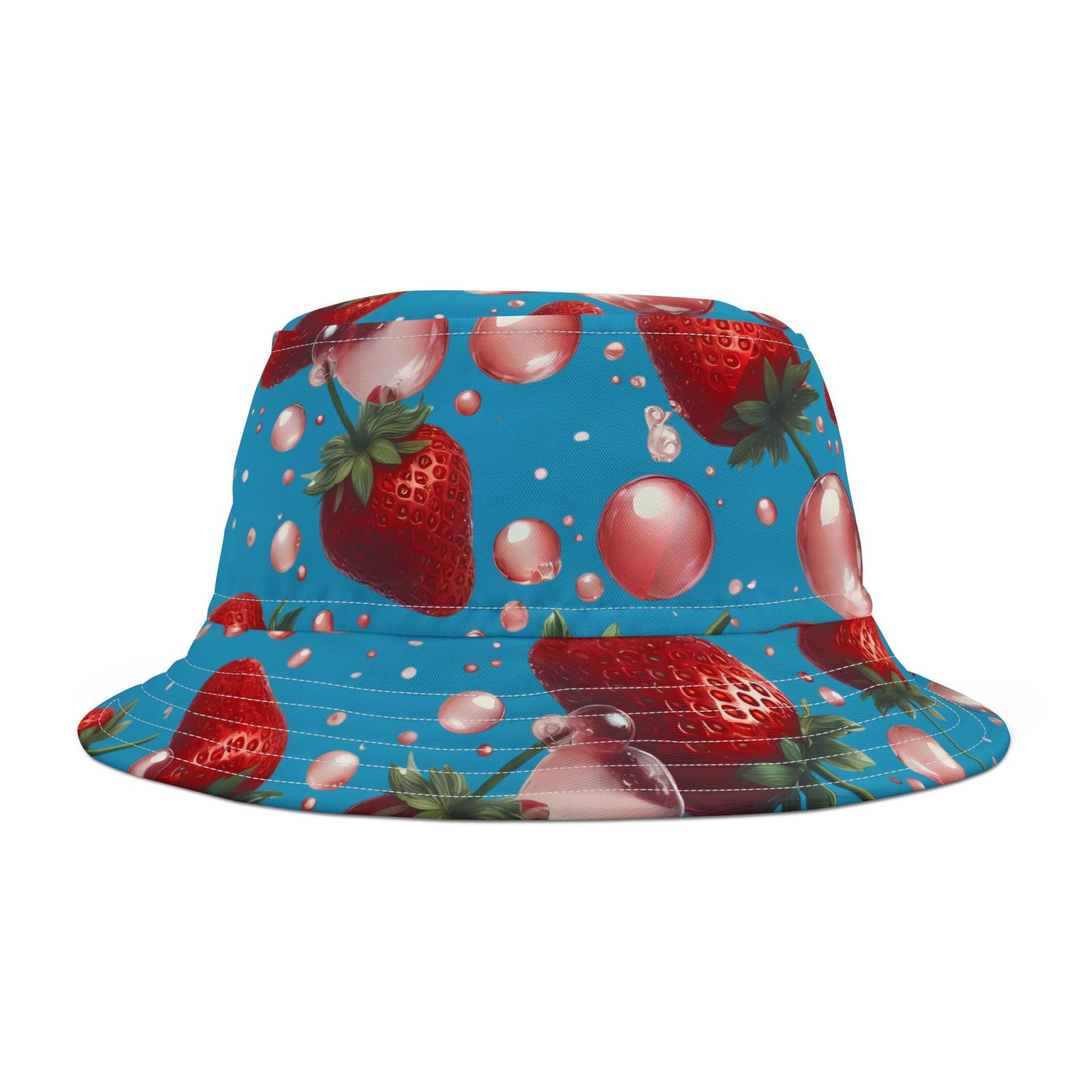 Strawberry Bubblegum Bucket Hat Turquoise