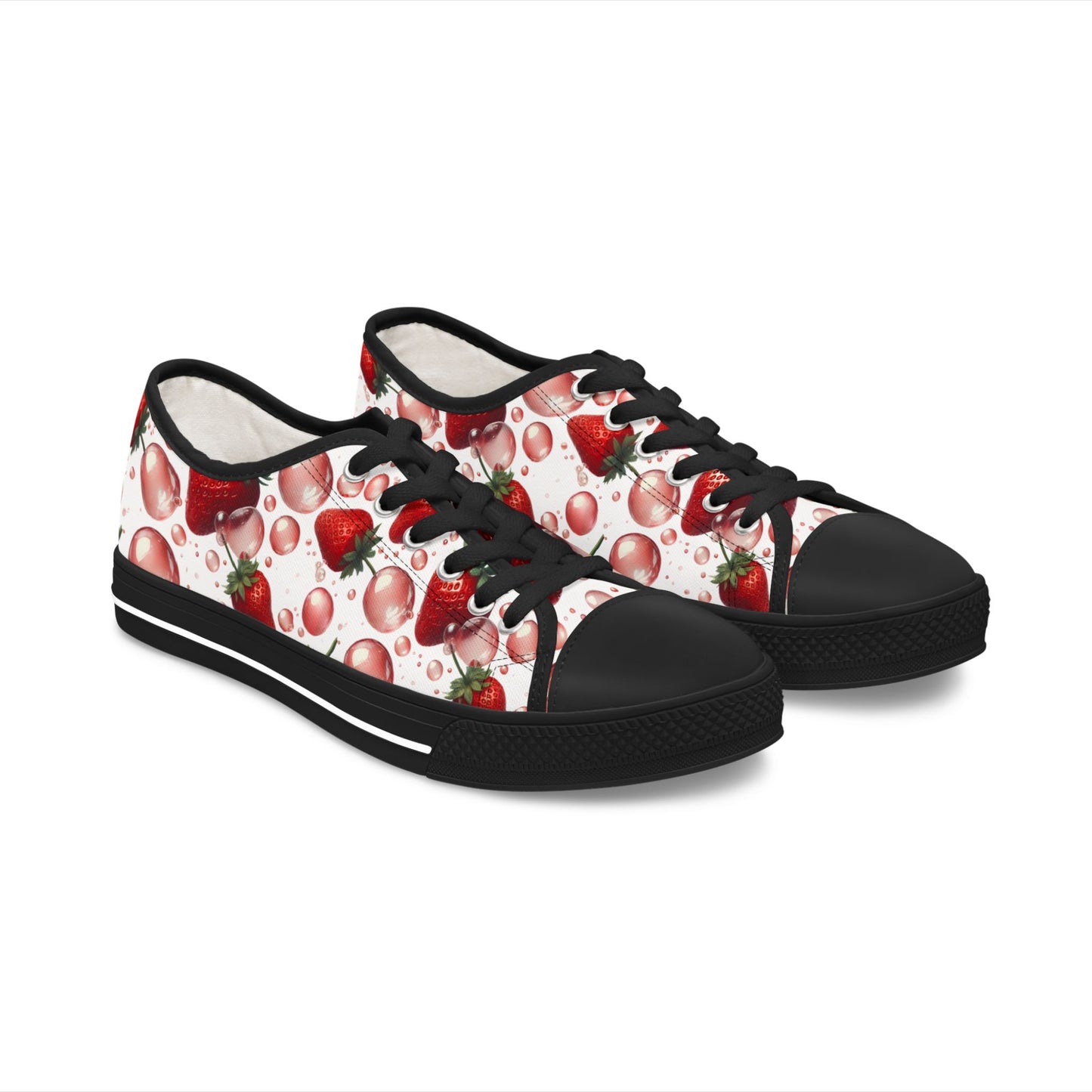 Strawberry Bubblegum Women's Low Top Sneakers