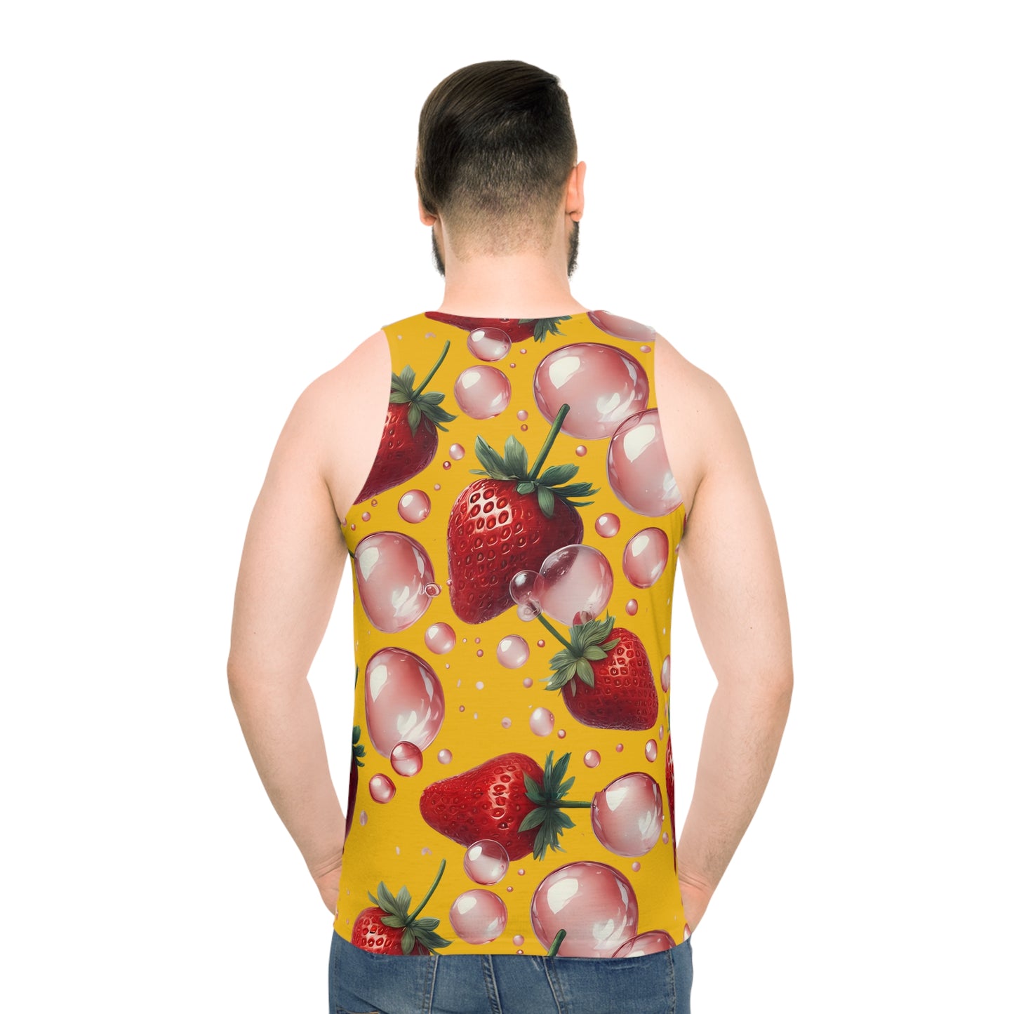 Strawberry Bubblegum Unisex Tank Top Yellow