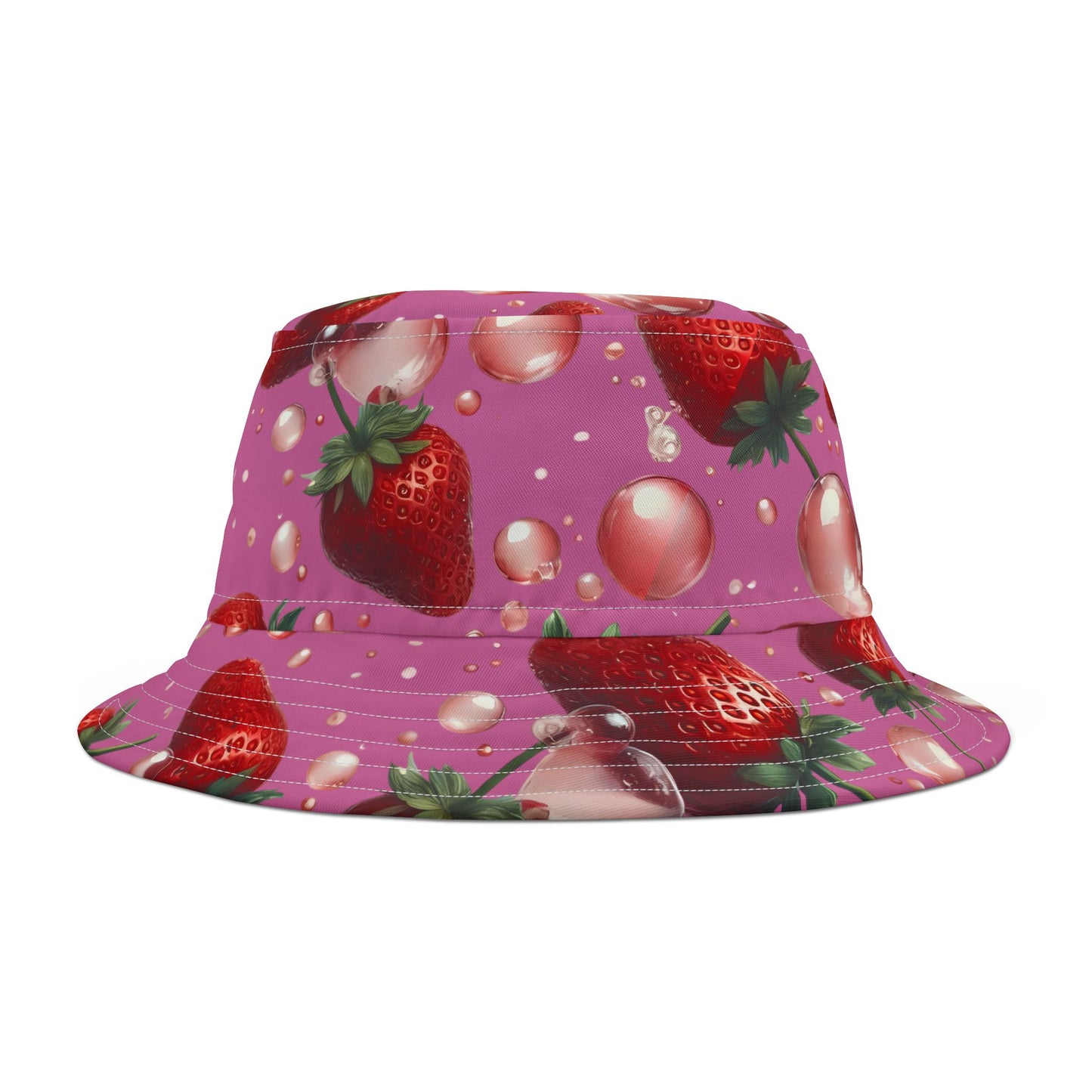 Strawberry Bubblegum Bucket Hat Light Pink