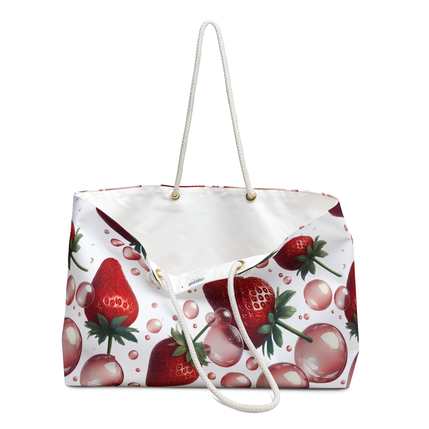 Strawberry Bubblegum Weekender Tote Bag White