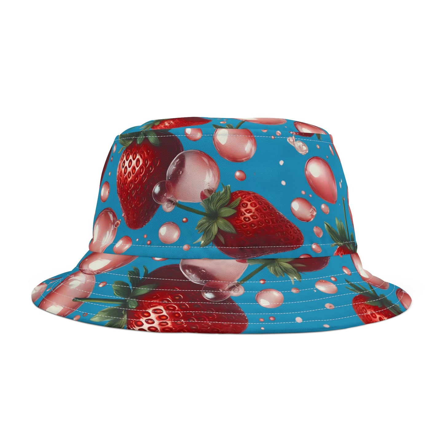 Strawberry Bubblegum Bucket Hat Turquoise