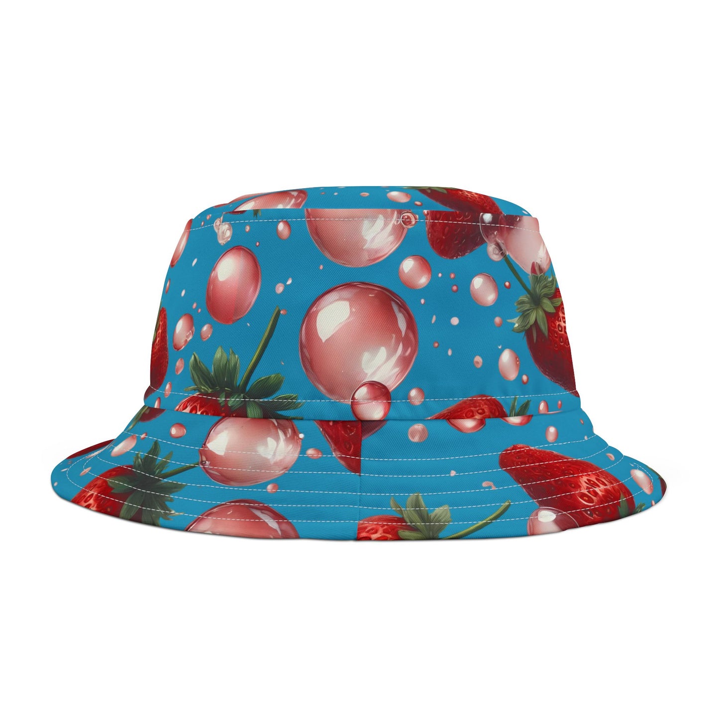 Strawberry Bubblegum Bucket Hat Turquoise