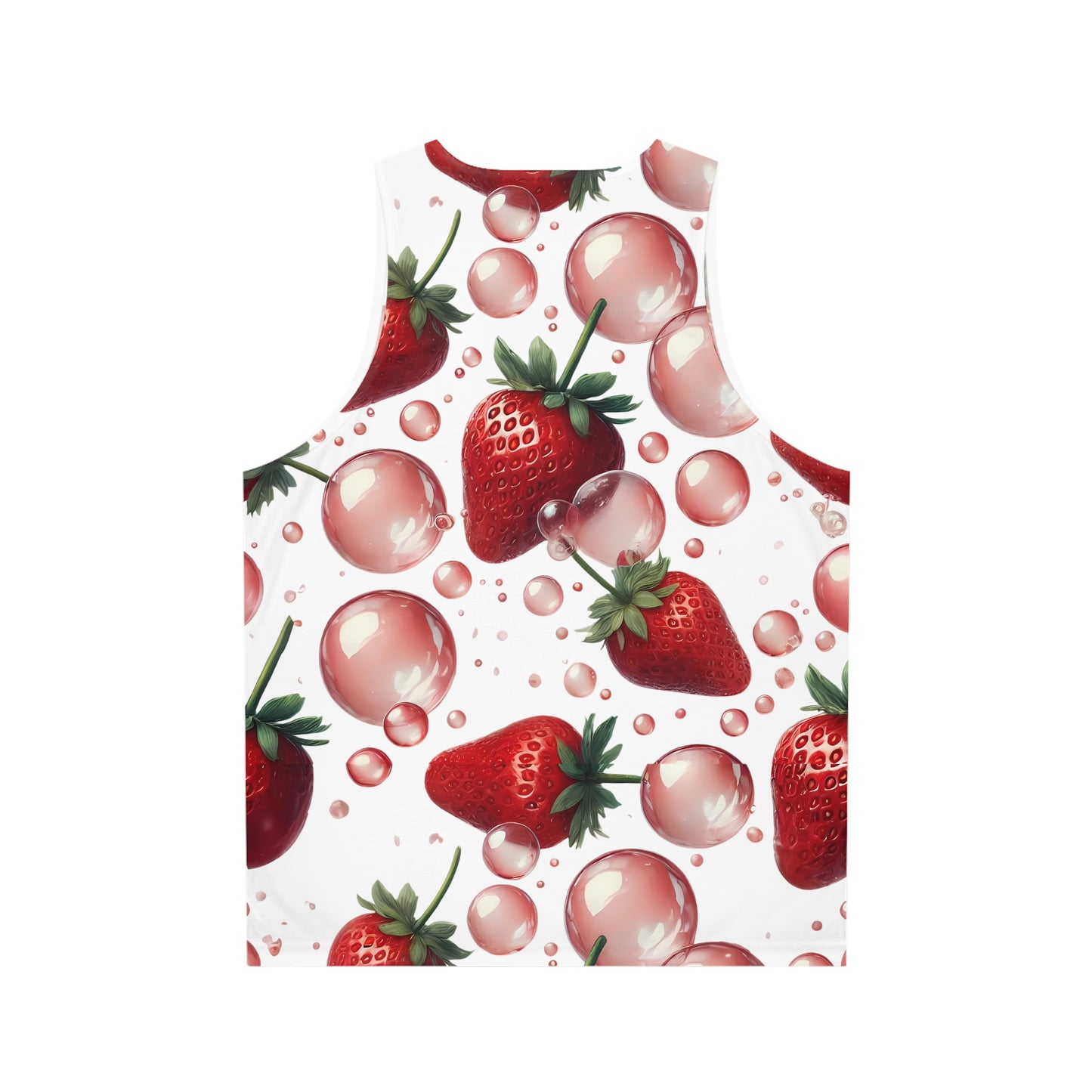 Strawberry Bubblegum Unisex Tank Top White