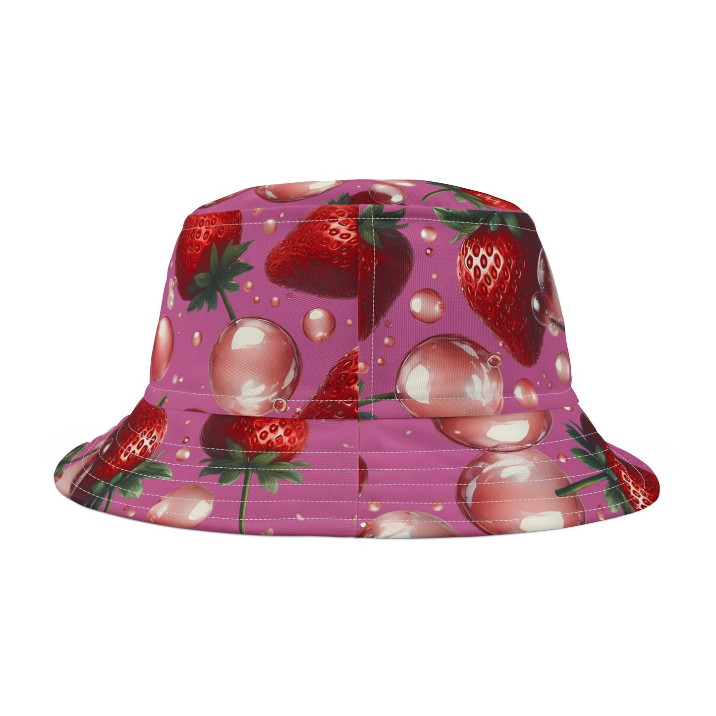 Strawberry Bubblegum Bucket Hat Light Pink