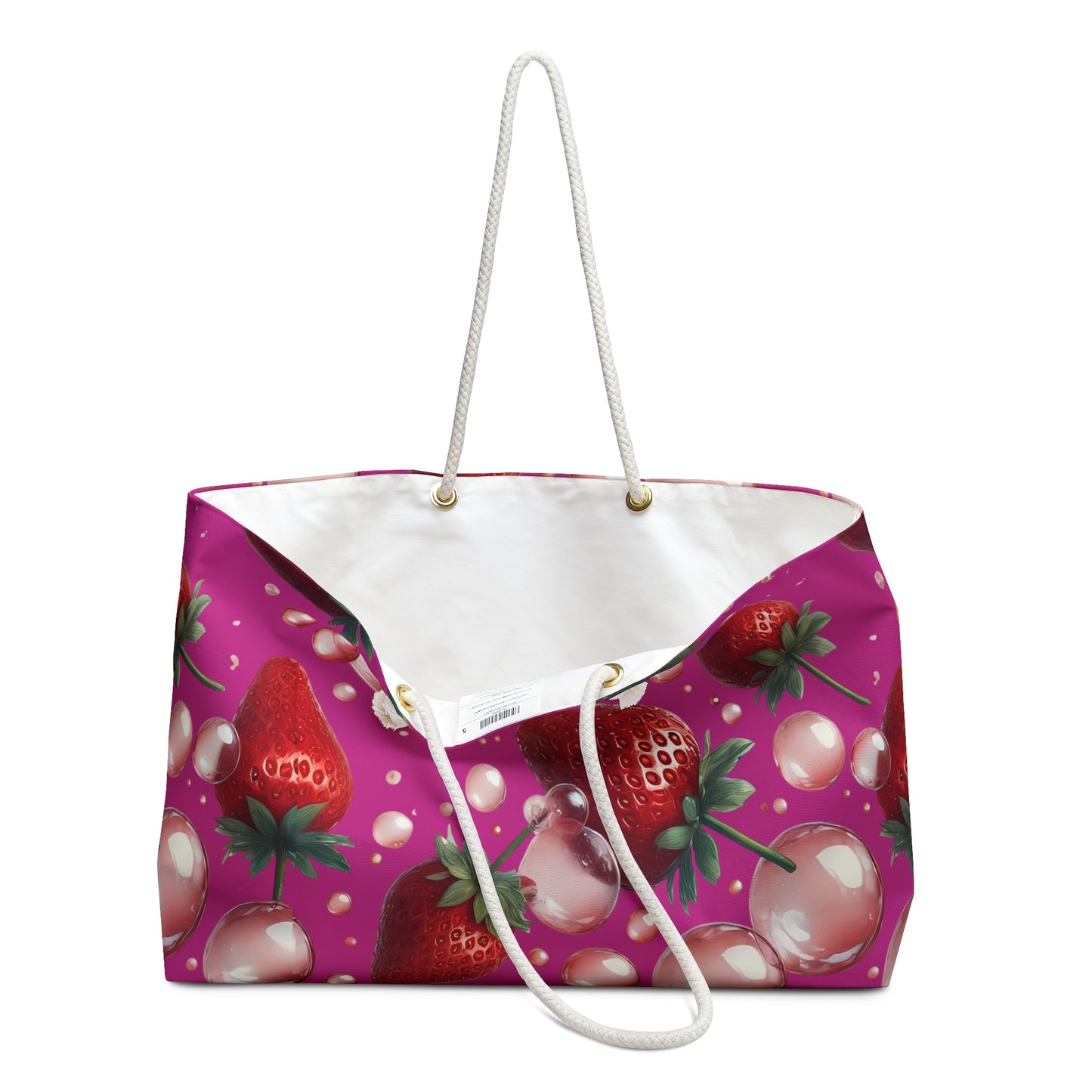 Strawberry Bubblegum Weekender Tote Bag Hot Pink