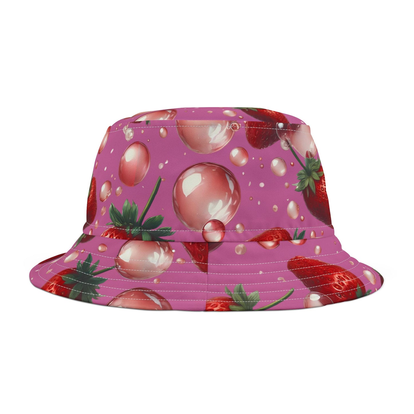 Strawberry Bubblegum Bucket Hat Light Pink