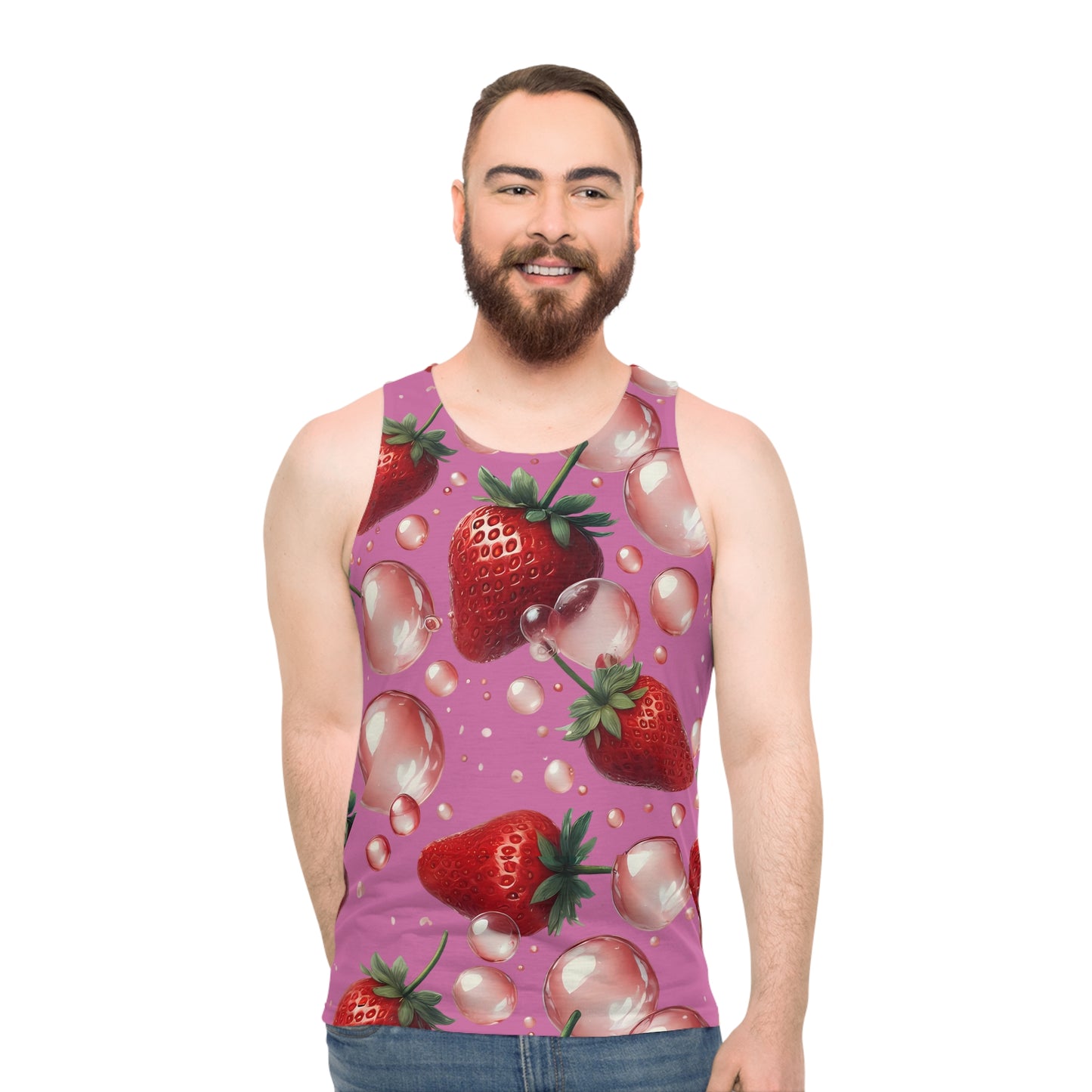 Strawberry Bubblegum Unisex Tank Top Light Pink