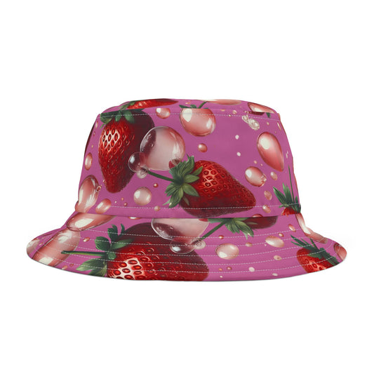 Strawberry Bubblegum Bucket Hat Light Pink