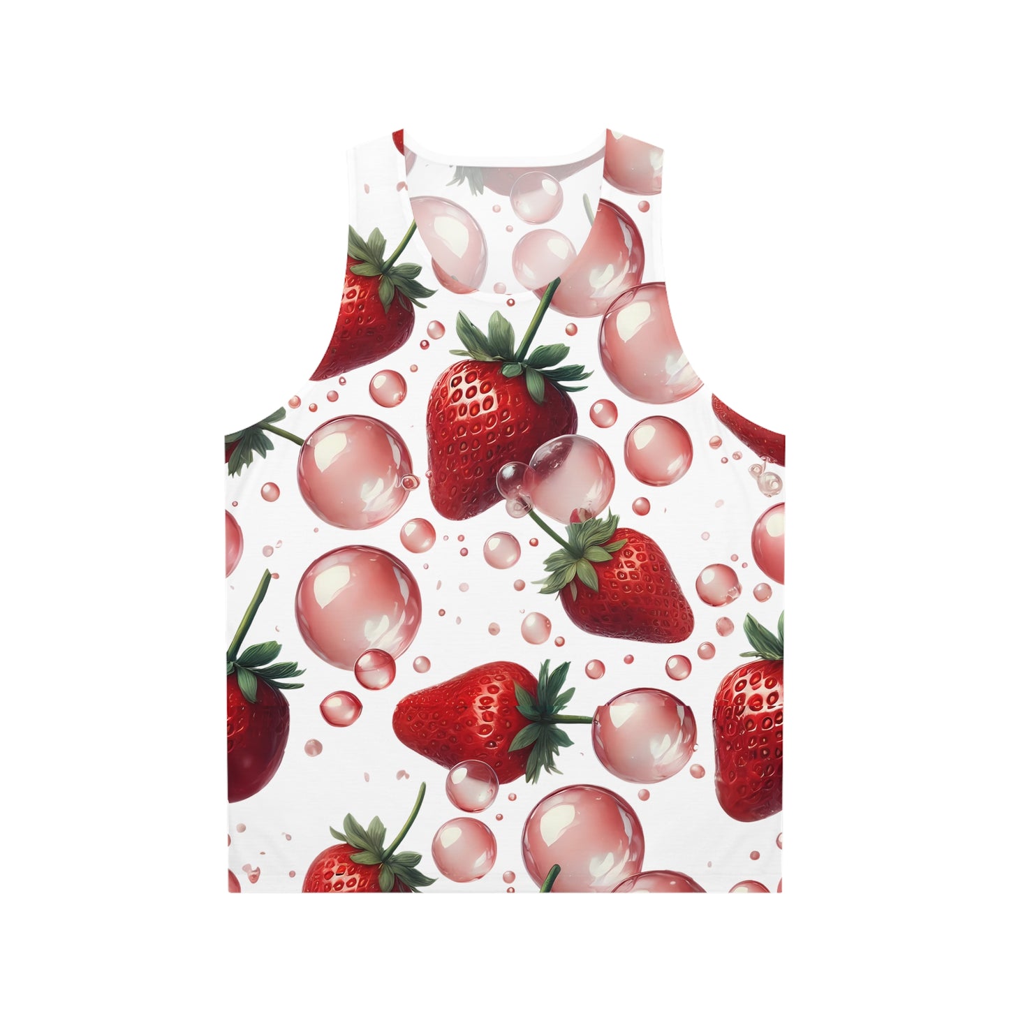 Strawberry Bubblegum Unisex Tank Top White