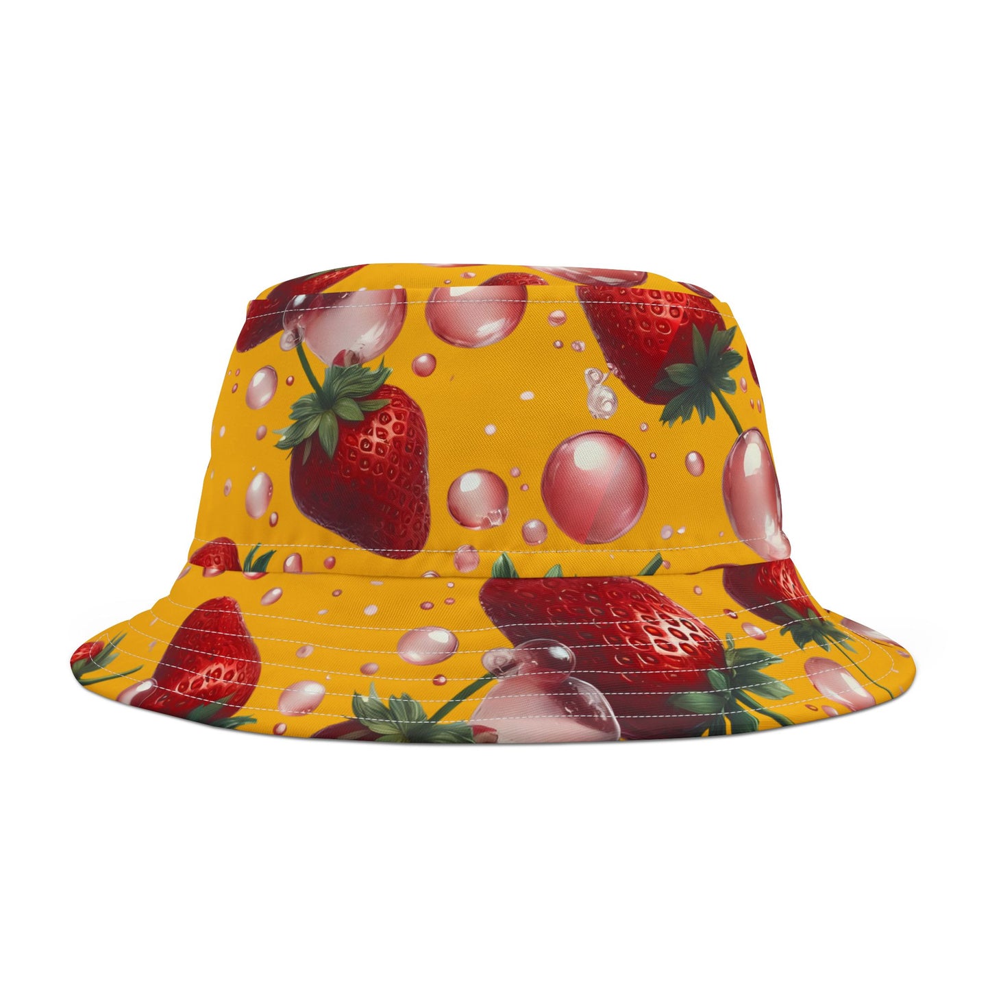 Strawberry Bubblegum Bucket Hat Yellow