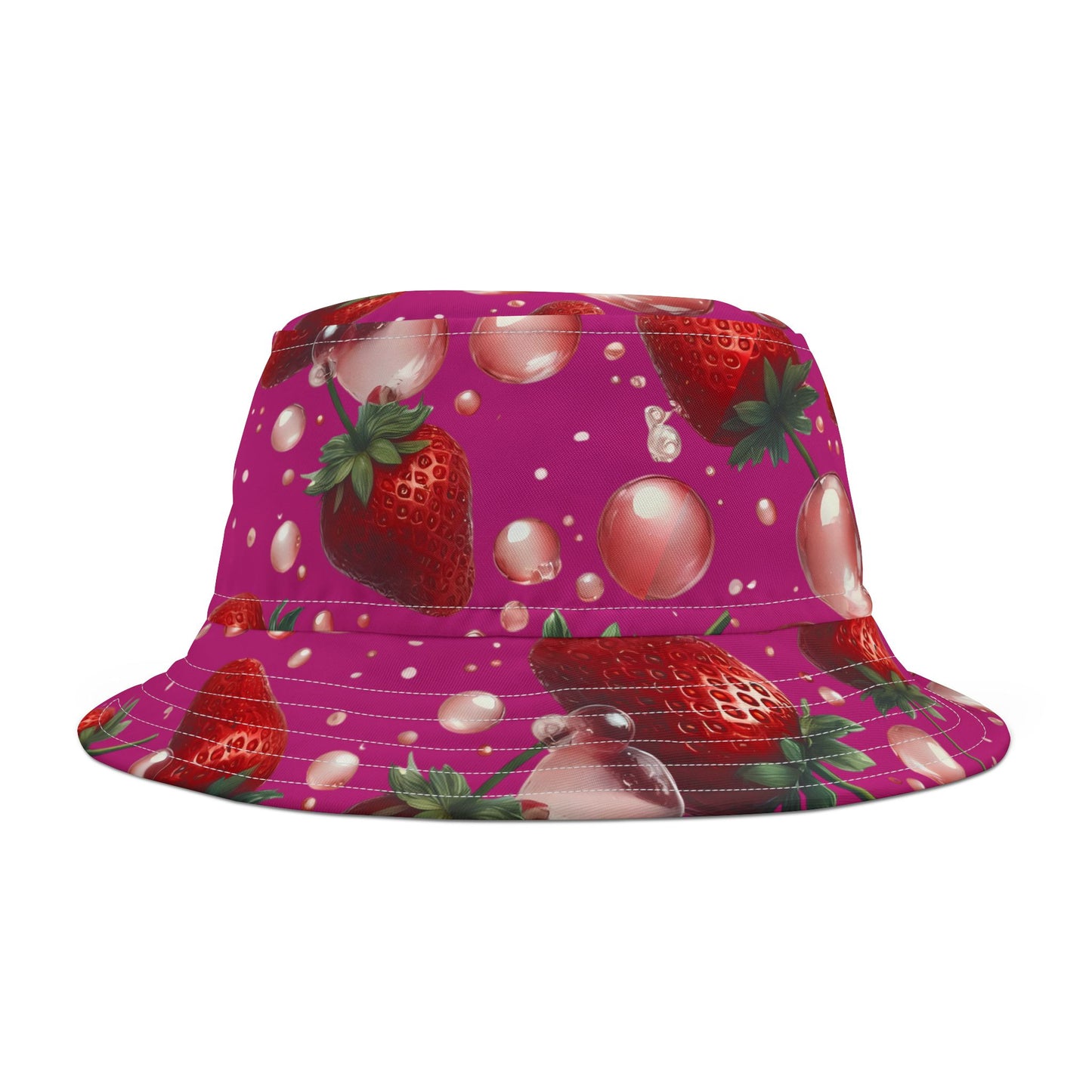 Strawberry Bubblegum Bucket Hat Hot Pink